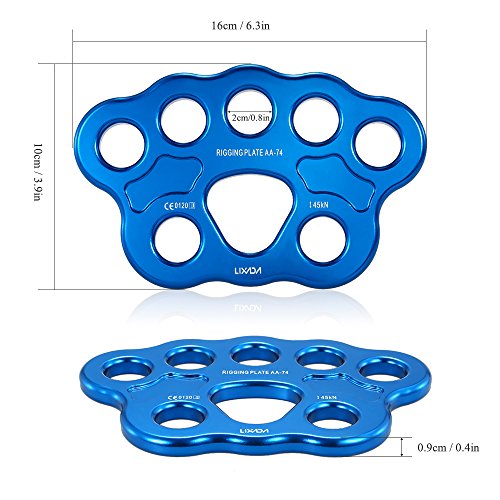 Lixada Paw Rigging Plate 45KN 8/15 Holes Large Anchor Multipliers Connector Gear for Aerial Dance & Rock Climbing
