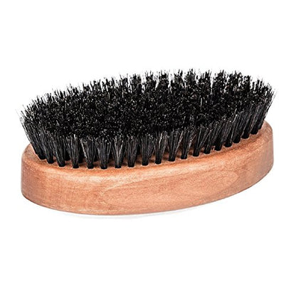 Fendrihan Genuine Boar Bristle and Pear Wood Military Hair Brush, Made in Germany MEDIUM STIFF BRISTLE - color: Light Brown