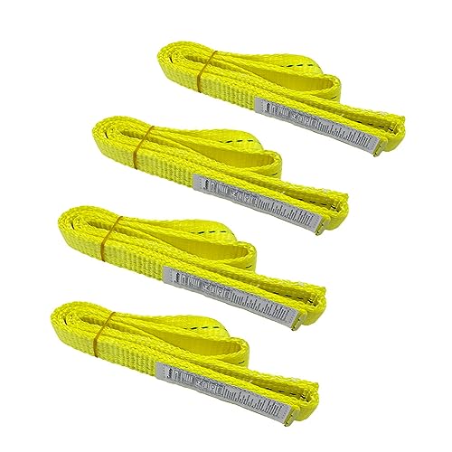4 Pack 1" x 3' Rigging Straps Machinery Moving Slings Rock Lifting Straps Straight Vertical 1600lbs 5:1