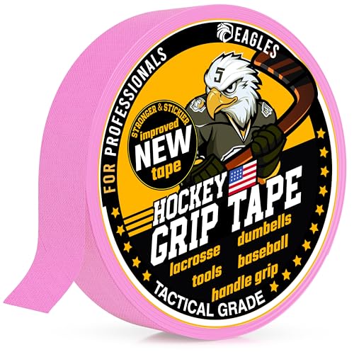 EAGLES Hockey Tape Multipurpose Cloth Tape Roll for Lacrosse Baseball & Softball Bats, Rackets, Pullup Bars, Gardening Tools, Sports Gift Perfect for Wrist, Ankle, Foot, Knee and Hand Taping - color: Rose Pink