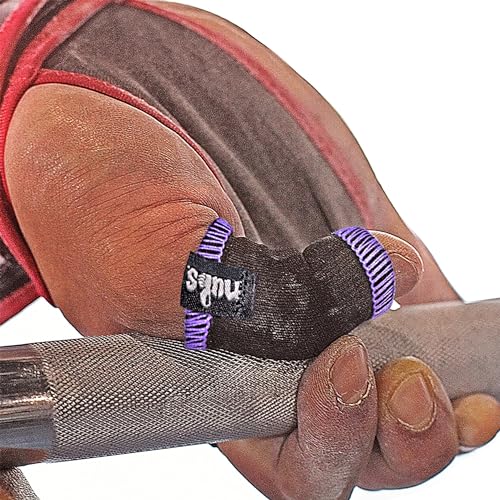 JerkFit Nubs Thumb Sleeves Protector for Hook Grip - Latex Free, Reusable, Washable Thumb Sleeve to Prevent Calluses, Blisters, Tears - for Olympic Weightlifting, Powerlifting, Gymnastics, Workouts - color: Purple, size: Medium