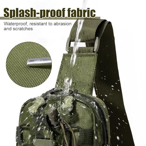 MiOYOOW Tactical Sling Bag, Waterproof Chest Pack Adjustable Crossbody Backpack for Men Women Outdoor Sports Climbing Camping - color: Red