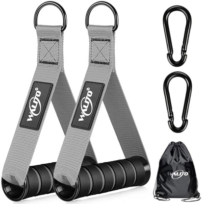 Exercise Handles, Cable Machine Handles for Gym Cable Attachments Training | 2 Pack Heavy Duty Handle with Non Slip Grip for Cable Machines, Pull Down Workouts, Resistance Bands and Home Gym Equipment - color: Grey