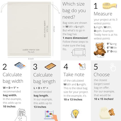 PALTERWEAR 100% Cotton Drawstring Bags 10‑Pack 8x10 Lightweight 70 GSM Muslin Pouch Set | Reusable Gift, Craft, Pantry, Travel Storage | Double Drawstring (Natural Beige, 8 x 10 Inches) - size: 8 x 10 Inches