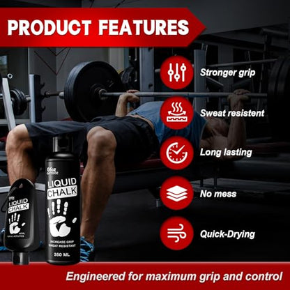 Pro Grade Liquid Chalk 2 oz or 12 oz Mess-Free Gym Chalk for Weightlifting, Gymnastics, Rock Climbing, Dancing, Dries in Seconds - style: 2 oz - 8 Pack