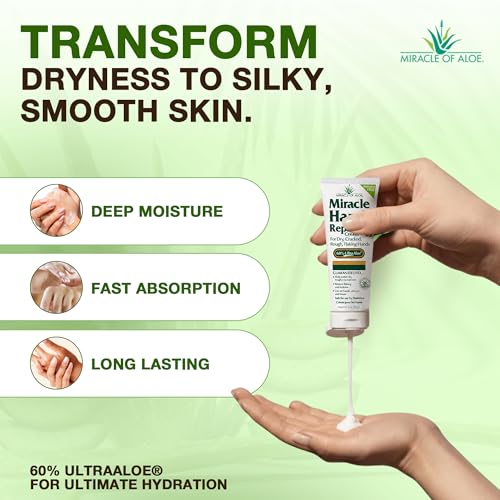 Miracle Hand Repair Cream, Hand Cream For Dry Cracked Hands, 1 Oz, 12 Pack | 60% Aloe Vera Cream, Non Greasy Moisturizer For Working Hands, Fast Absorbing Lotion For Extremely Dry Skin, Travel Size - size: 1 Fl Oz (Pack of 12)
