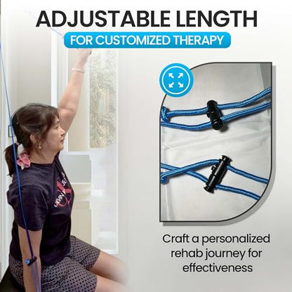 Shoulder Pulley for Physical Therapy - Shoulder Pain Relief | Exercise Equipment for Home Workouts | Pulleys for Shoulder Rehab Over Door|Foam Handles w/Fastening Tape|Rotator Cuff, Stroke & Arthritis