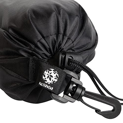 PALTERWEAR Nylon Drawstring Bag with Clip (7 x 9 Inch, 5-Pack, Black) Cinch and Ditty Pouch for Travel, Wardrobe, Outdoors - size: 7 x 9 inch