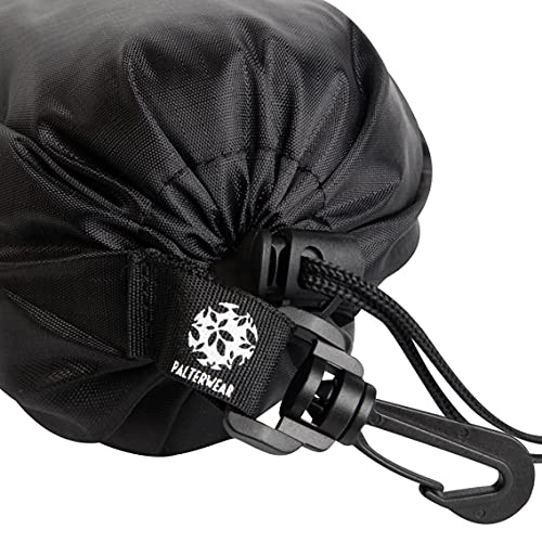 PALTERWEAR Nylon Drawstring Bag with Clip (7 x 9 Inch, 5-Pack, Black) Cinch and Ditty Pouch for Travel, Wardrobe, Outdoors - size: 7 x 9 inch