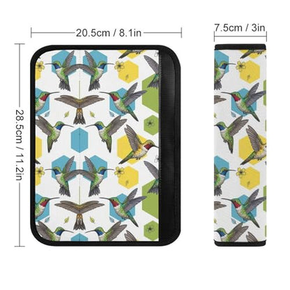 2 Piece Soft Padded Car Seat Belt Pad for Elderly Support, Stroller Pushchair High Chair, Hummingbird Bird Art Shoulder Harness Cover, Shock Absorption - color: Pattern 470