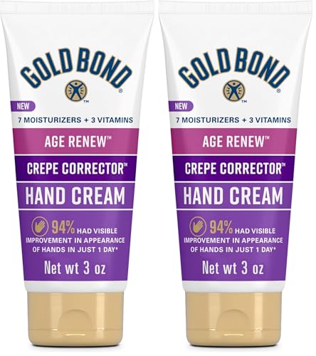 Gold Bond Age Renew Crepe Corrector Hand Cream, Replenishing & Smoothing Formula, 3 oz. (Pack of 2) - size: 3 Ounce (Pack of 2)