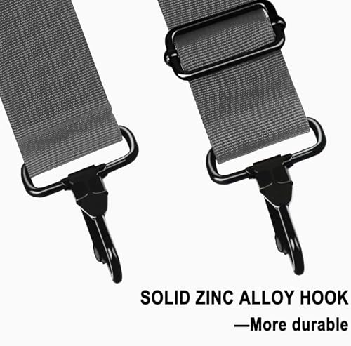 Shoulder Strap 56 inch, Universal Adjustable Thick Soft Duffel Bag Shoulder Strap Replacement Comfortable Belt with Metal Swivel Hooks for Laptop Messenger Bag, Briefcase, Shoulder Bag, Dark Gray - color: Dark Gray