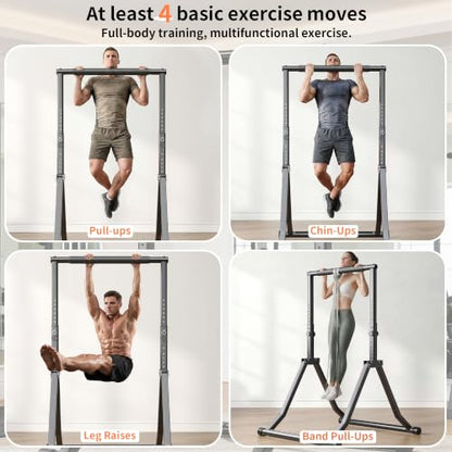 Foldable Pull Up Bar Station 58.3''-76.8'' Power Tower - color: 58.3"-76.8" with Assistance Bands