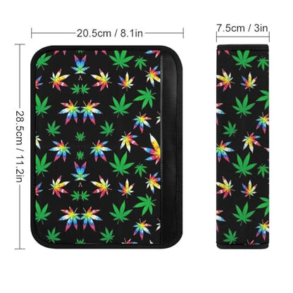 2 Pack Tie Dye Weedleaf Leaf Car Seat Straps Shoulder Pads Breathable Shoulder Protector for Elderly Support, Most Cars, Pressure Relief - color: Pattern 496