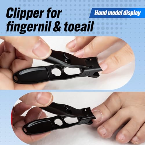 Wide Jaw Nail Clippers, Stainless Steel, Professional Fingernail Clipper | Heavy Duty Toe Nail Clippers for Men Women Seniors, Ultra Sharp, Anti Splash Design, 2 Pack - color: 2pack