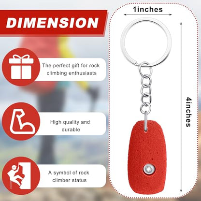 Wonderjune Rock Climbing Keychain Valentine's Birthday Gift Climbing Accessories for Climbers Friends Women Men Hiking Lover - color: Red