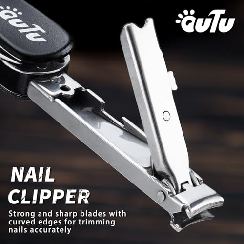 OUTU Keychain Nail Clippers Multitool, 7 in 1 EDC Utility Tool with Nail Clipper, Scissors, Gifts for Him Men Husband Dad Boyfriend (Black) - size: Black