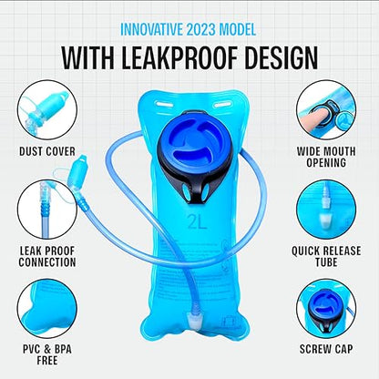 Sojourner Rave Hydration Pack - Hydration Backpack - Hydropack with 2L Bladder - Water Backpack for Festivals, Hiking, Running, Biking and More - color: Glow Green