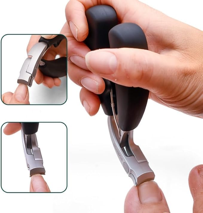Professional Wide Jaw Nail Clippers for Thick Nails – Heavy Duty Stainless Steel Fingernail & Toenail Cutter with Long Handle, Anti-Splash Design, Ergonomic Grip for Seniors, Men & Women
