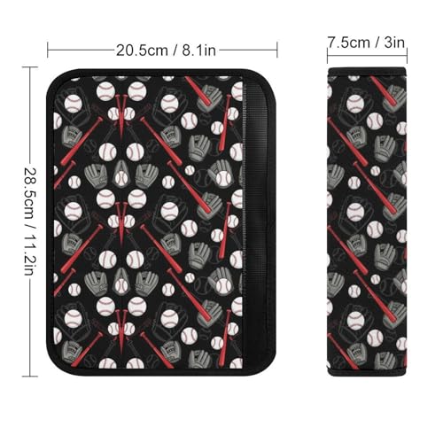 2 Pack Universal Soft and Comfortable Car Seat Straps Shoulder Pads for Kids, All Vehicles, Baseball Gifts Art Neck Strap Covers, Neck and Shoulder Support - color: Pattern 401