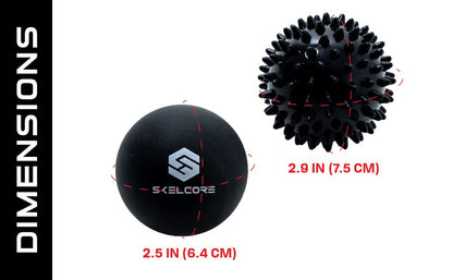 Skelcore 2-Piece Therapy Massage Ball Set - Lacrosse & Trigger Point Balls for Back Pain Relief, Foot Massager, Physical Therapy, Plantar Fasciitis, Deep Tissue Myofascial Release, Exercise & Yoga
