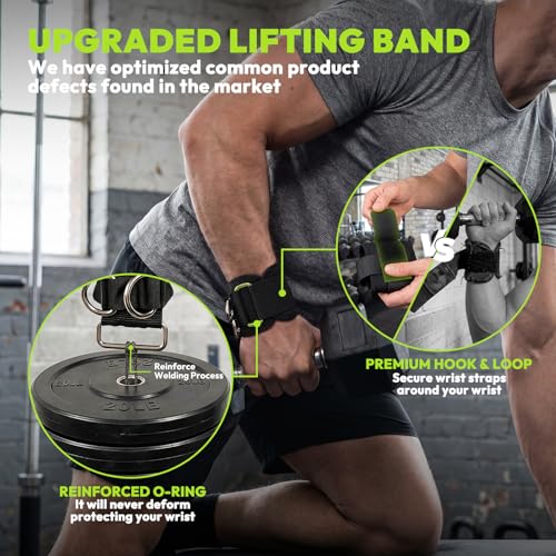 HANDBODE Lifting Wrist Straps for Weightlifting, Gym Wraps with Double D-Ring for Secure Grip, Deadlift, Pull Up, Bodybuilding, Cable Workout, Fit Men Women, Extra-Long Padded
