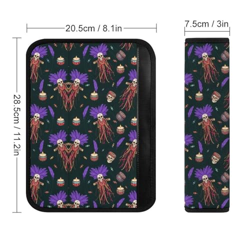 2 Pack Soft Padded Seat Belt Cover for Girls and Boys, All Vehicles, Gothic Creepy Dolls Horror Witches Voodoo Doll Harness Pads Strap, Anti-Slip Pad - color: Pattern 149