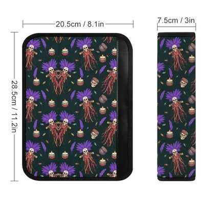 2 Pack Soft Padded Seat Belt Cover for Girls and Boys, All Vehicles, Gothic Creepy Dolls Horror Witches Voodoo Doll Harness Pads Strap, Anti-Slip Pad - color: Pattern 149