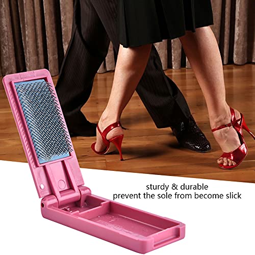 Dance Shoes Brush, Cleaner Suede Sole Wood Cleaning Dancing Shoe Footwear Ballroom Brushes Light Weight Care Tangos Portable Foldable Polishing Multifunction Boot Bristles Polish Applicator - color: Wine Red