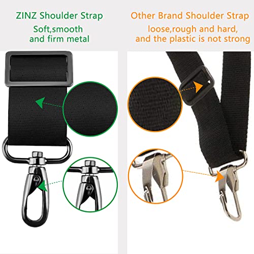 ZINZ Shoulder Strap 58" Ultra-Thick Fixed Padded and Adjustable Buckles Crossbody Strap for Briefcase Laptop Bag Luggage - color: Black