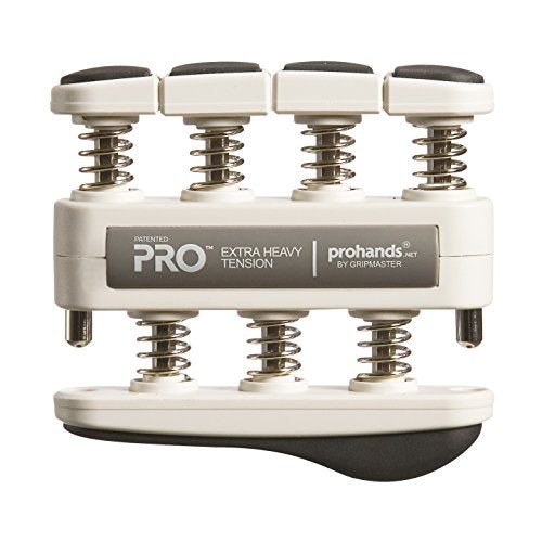 Prohands PRO Hand Exerciser, Finger Exerciser (Hand Grip Strengthener), Spring-Loaded, Finger-Piston System, Isolate and Exercise Each Finger - color: Gray - Pro, size: 11 lb (Extra-Heavy Tension)