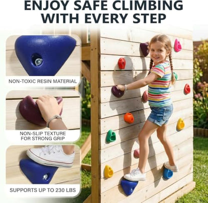 Kids Rock Climbing Holds, 36-Piece Hardware Set, Multicolor - color: 36 Pcs - Multicolor