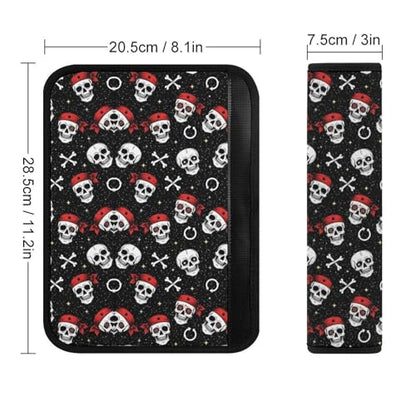 Universal Fit Seat Belt Shoulder Pad for Kids, Car Seats Pushchair Strollers High Chair Pushchair, 1 Pair Pirate Skulls Black Automotive Seat Belt Protector - color: Pattern 1251