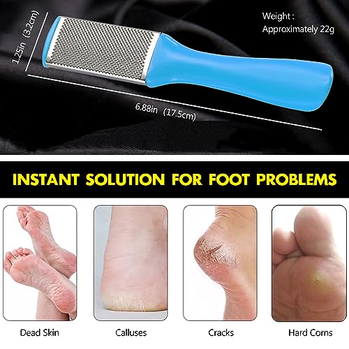 4 Pcs Pedicure Foot Files Callus Remover with Double Sided Feet Rasp for Dead Skin - Professional Foot Care Tools to Removes Hard Skin Corns for Dry and Wet Feet