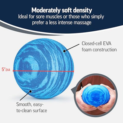 OPTP PRO Soft Release Ball – Foam Massage Ball, Soft Density, Blue, 5"