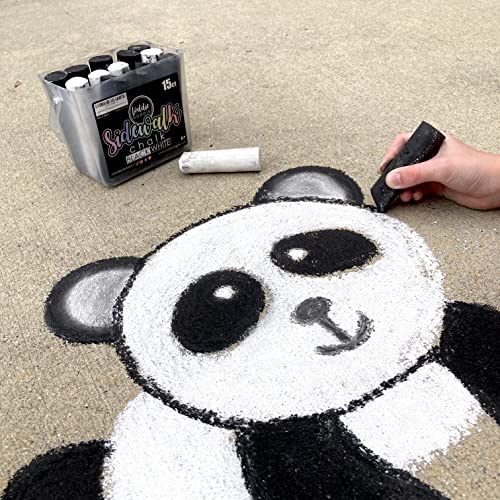 Loddie Doddie Bright White Sidewalk Chalk, Easy Grip, White Chalk, 20 Pack | Tapered Grip for Small Hands, Low Dust Formula, No Roll, Reusable Chalk Bucket, Sidewalk Chalk for Kids - color: White