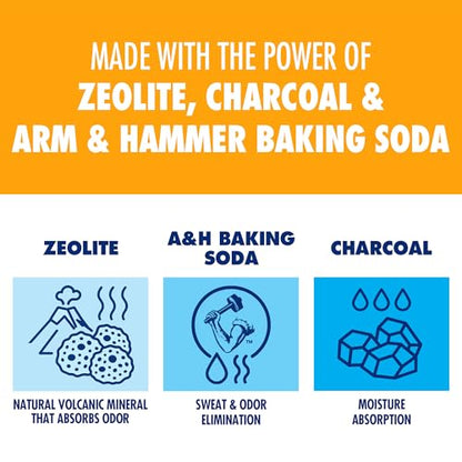 Arm & Hammer In-Shoe Odor Destroying Pouches, Shoe Deodorizer Insert for Reducing Odor and Absorbing Moisture, Smell Eliminator for All Footwear, Gym Bags and Work Boots (4 Pouches)