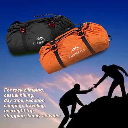 Rock Climbing Rope Bag, Large Capacity Folding Rope Storage Backpack with Ground Sheet, Adjustable Straps Outdoor Climbing Gears Black - color: 2-black