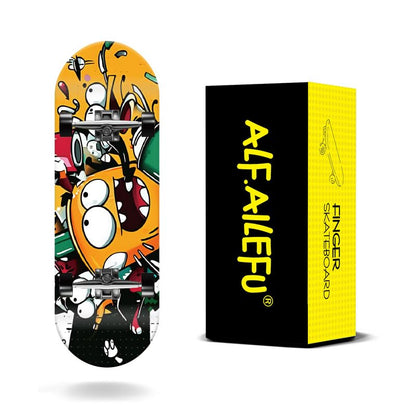 32mm Professional Fingerboard Complete Set, 5-Layer Maple Wood Deck with Metal Trucks, Bearing Wheels and Grip Tape (A6213) - style: A6213