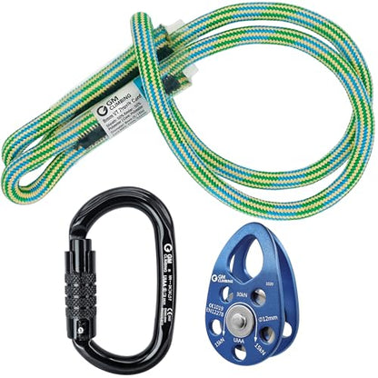 GM CLIMBING Swing Cheek Micro Pulley 30kN CE UIAA Certified - color: Pulley Kit | Ball Bearing, Triple Lock