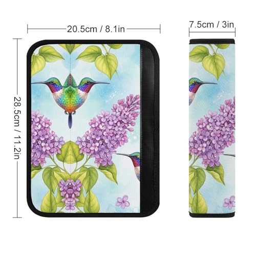 Soft Padded Car Seat Belt Pad for Elderly Support, Stroller Pushchair High Chair, 2 Pack Hummingbird Flower Floral Shoulder Harness Cover Anti-Slip Pad - color: Pattern 851
