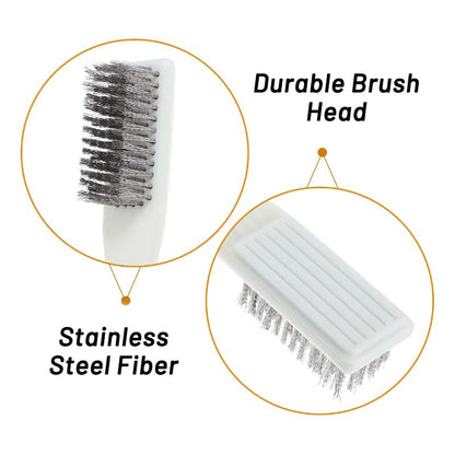 4 Pack Bowling Shoe Brushes - Stainless Steel Wire Cleaning Scrubber for Shoes Sliders Golf Cleats and Boots - Durable Brush Cleaner Kit for Mud and Dirt (White)