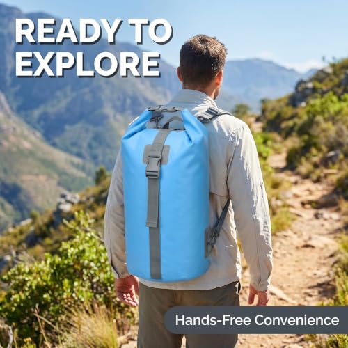 1 PC 5L Roll Top Dry Storage Bag,gym bags Lightweight Waterproof Backpack for Travel Swimming Boating Kayaking Camping Beach, Durable Outdoor Gear Blue