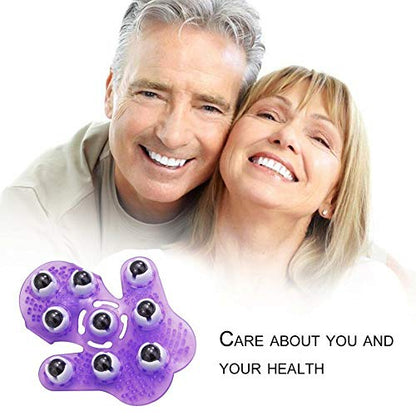 Roller Ball Body Massage Glove Anti-Cellulite Muscle Pain Relief Relax Massager for Neck Back Shoulder Buttocks Face Lift Tools (Purple) - color: Purple