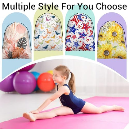 Gymnastics Grip Bag Lightweight Small Drawstring Grip Bags for Gymnasts - color: Cartoon Dinosaur-multi
