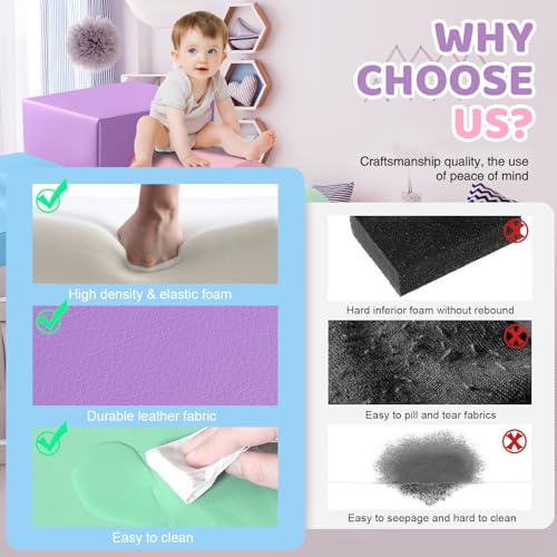 Sumbababy Soft Climbing Blocks Set for Toddlers: 4 PCS Foam Play Structures with Tunnel - Indoor Playground for Kids with Slide and Stairs - Safe Play Gym for Boys and Girls - style: Macaron/Pink/Blue