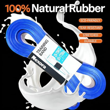 Nexora Heavy Resistance Bands，29KG-79KG，65LBS-175LBS，82 Inch Natural Rubber，Thickness 0.2Inches，Width 2.5Inches, Auxiliary Pull-Up