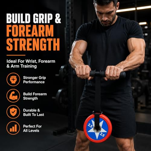 Wrist Roller Forearm Strengthener with Wrist Strap, Thick Carbon Steel Forearm Exerciser Grip Strength Trainer, 300 LB Nylon Webbing for Single-Arm Pull Training, Home Gym Wrist Trainer - color: Black