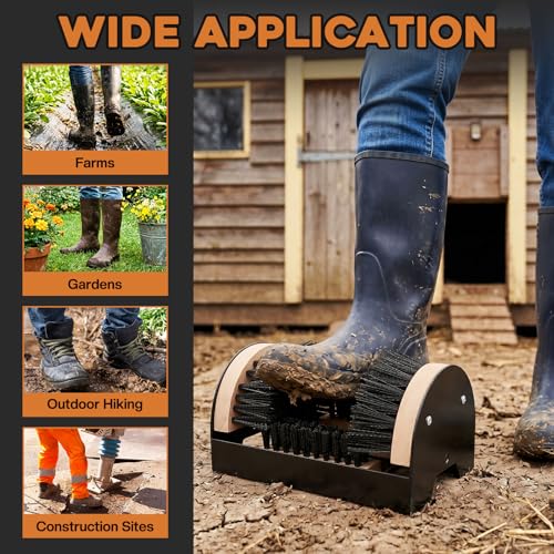 4Pcs Outdoor Heavy Duty Boot Brush Scrubber Boot Jack Shoe Cleaner Scraper Brush with Shoe Horn Cleaning Cloth(Style A)
