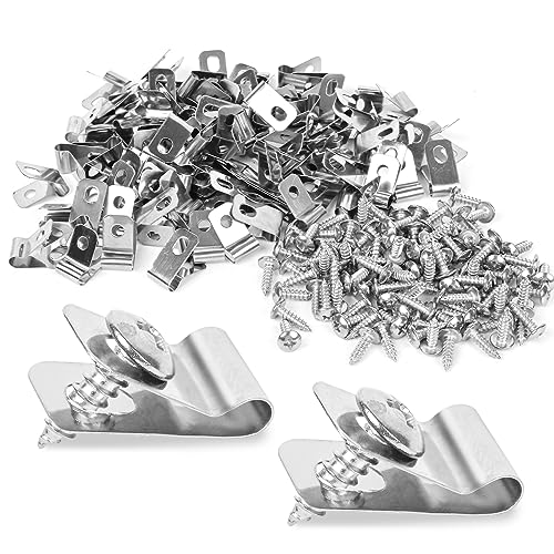 220 Pcs Fence Wire Clamps Stainless Steel Fencing Mounting Clips with 220 Pcs Stainless Steel Screws for 12-16 Gauge Welded Wire to Wood, Metal or Vinyl Fence(X220 Kit) - size: x220 Pcs